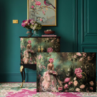 Garden Romance, Elegant Bouffant Portrait & Floral