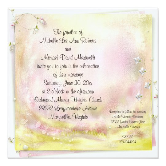 Garden Romance Square Wedding Invitation