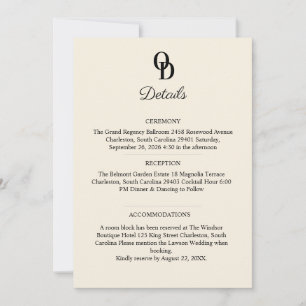 Garden Romantic Pastel Floral Wedding Details  Invitation