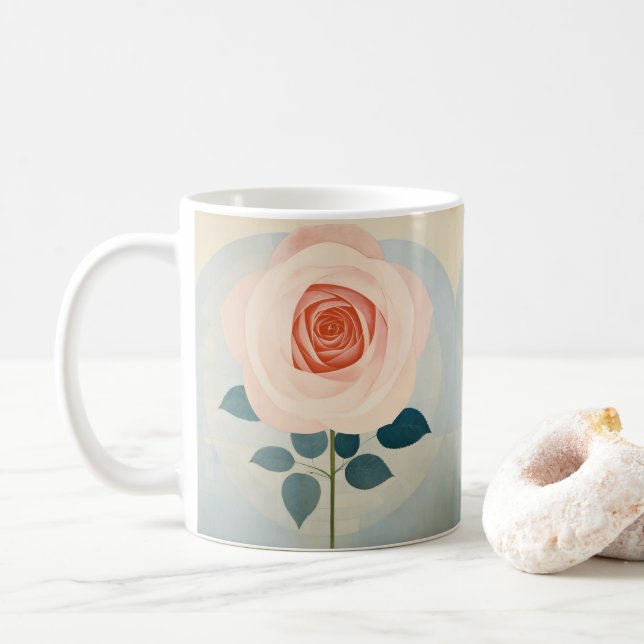 Garden Rose Coffee Personalised Coffee mug (With Donut)
