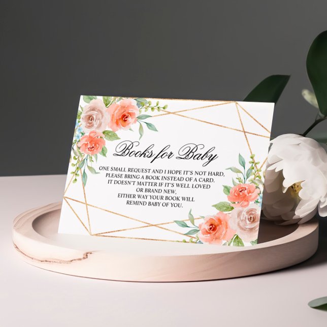 Garden Rose & Gold Books for Baby Enclosure Card (Creator Uploaded)