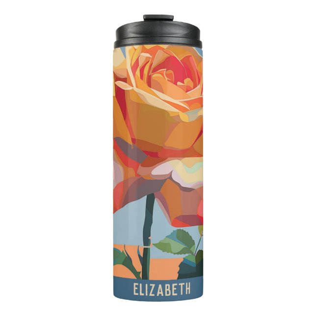 Garden Rose Print Thermal Tumbler (Front)