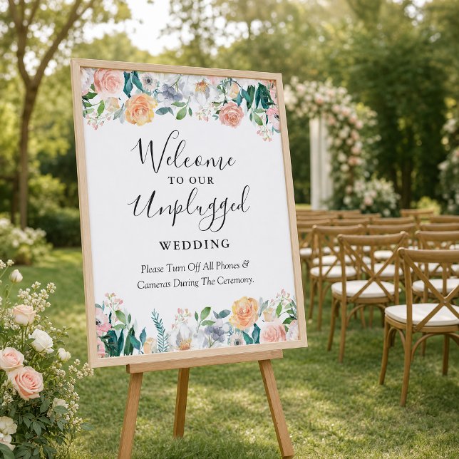 Garden Rose Unplugged Wedding Sign (Creator Uploaded)