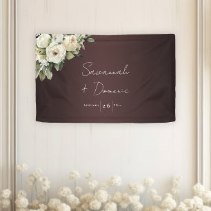 Garden Roses and Marsala Wedding Banner