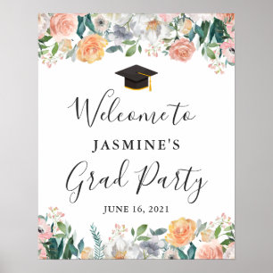 Garden Roses Graduation Party Sign