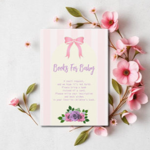 Garden Roses Pink Baby Shower Books For Baby Enclosure Card