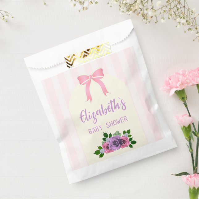 Garden Roses Pink Baby Shower Favour Bag (Sealed)