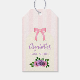 Garden Roses Pink Baby Shower Gift Tags