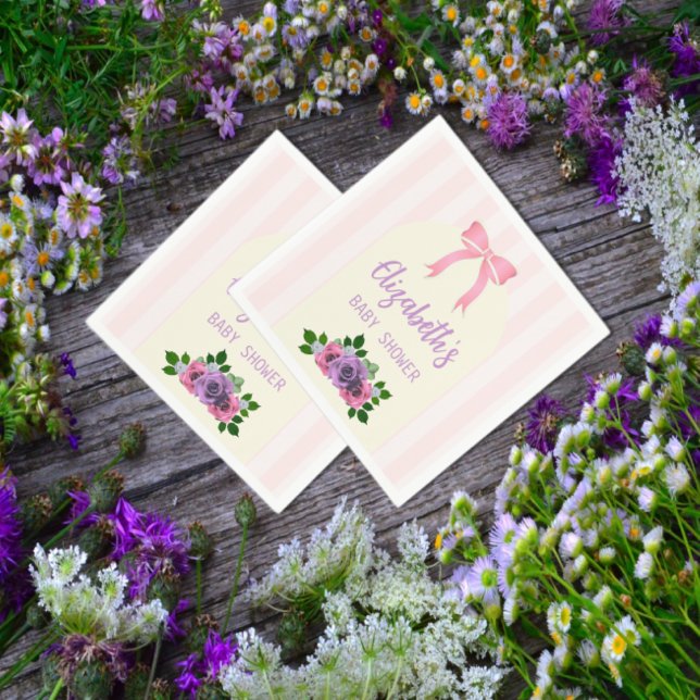 Garden Roses Pink Baby Shower Napkin (Creator Uploaded)
