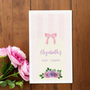Garden Roses Pink Baby Shower Napkin