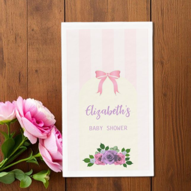 Garden Roses Pink Baby Shower Napkin (Creator Uploaded)