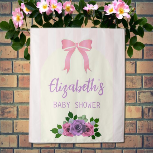 Garden Roses Pink Baby Shower Tapestry (Creator Uploaded)