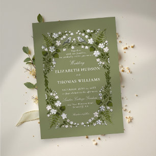 Garden Sage Green White Elegant Whimsical Wedding