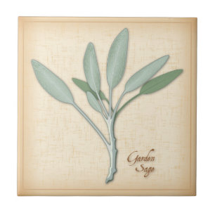 Garden Sage Herb Ceramic Tile