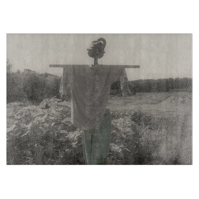 Garden Scarecrow In Black And White Cutting Board (Front)