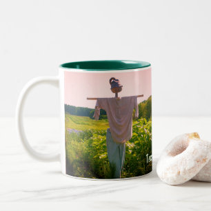 Garden Scarecrow Nature Personalized Two-Tone Coffee Mug