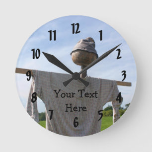 Garden Scarecrow Nature Round Clock
