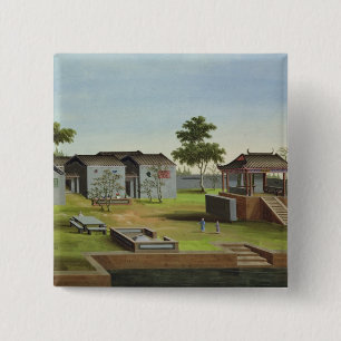 Garden Scene, c.1820-40 (w/c on paper) 3 15 Cm Square Badge