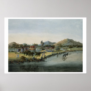 Garden Scene, c.1820-40 (w/c on paper) Poster