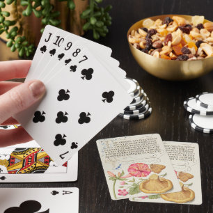 Garden Scene with Flowers, Butterfly and Mushroom Playing Cards