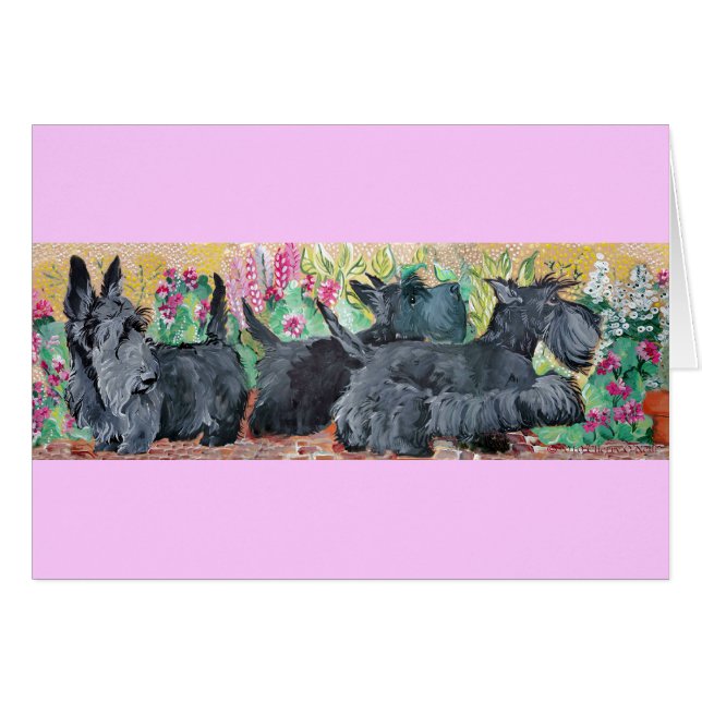 Garden Scottish Terriers (Front Horizontal)
