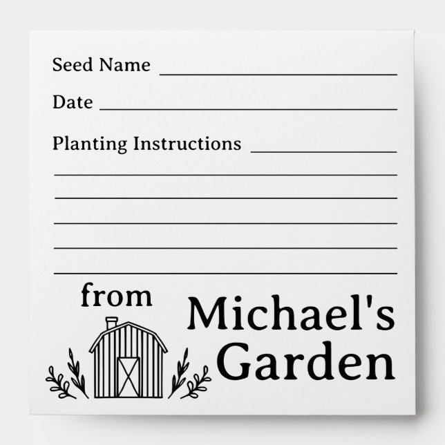 Garden Seed Saving Envelope (Front)