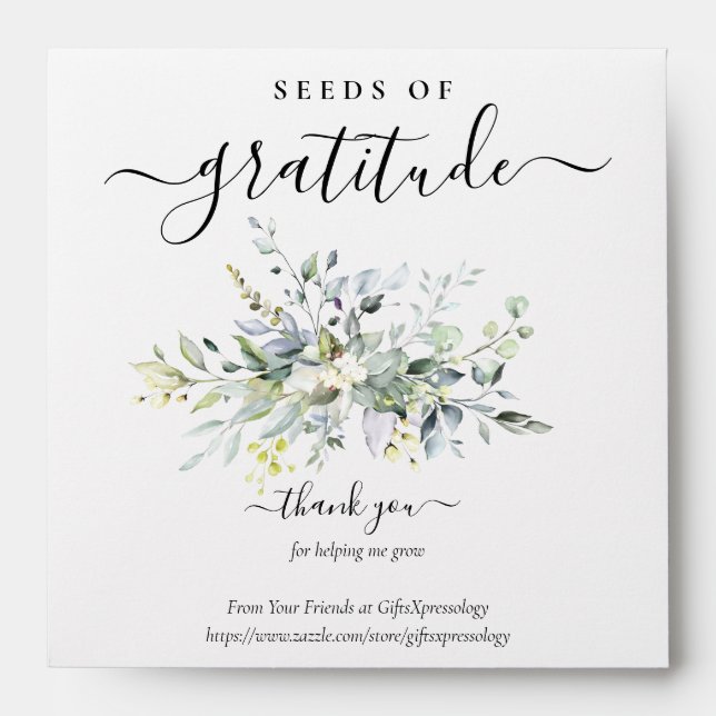 Garden Seeds of Gratitude Gift Seed Packet Envelope (Front)