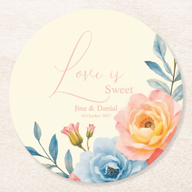 Garden Serenade  Round Paper Coaster (Front)