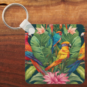 Garden Serenity: Bird in Bloom Key Ring
