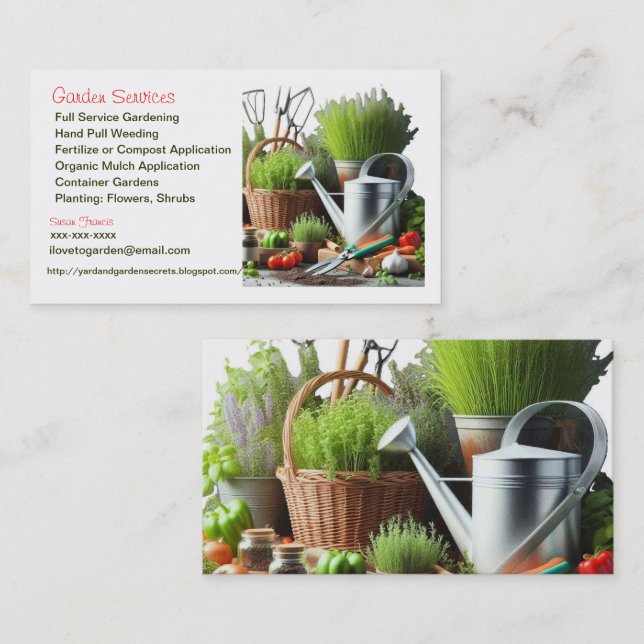 Garden Services /  Gardener Business Card (Front/Back)