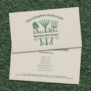 Garden Services - Tools Monogram Business Card