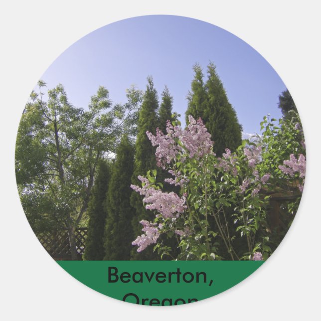 Garden Sky View in Beaverton, Oregon Classic Round Sticker (Front)