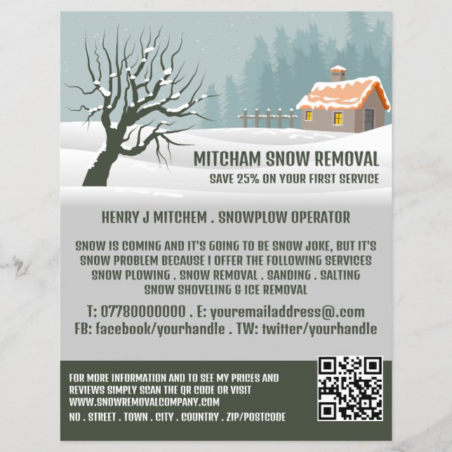 Garden Snow, Snow Removal Company Advertising Flyer (Front)
