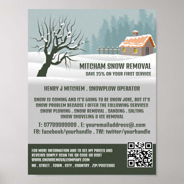 Garden Snow, Snow Removal Company Advertising Poster (Front)
