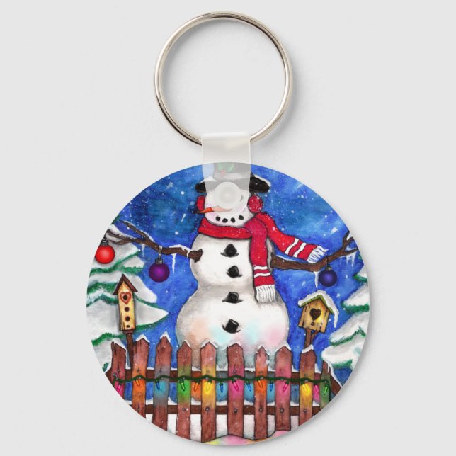 Garden Snowman Key Ring (Front)