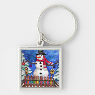 Garden Snowman Key Ring