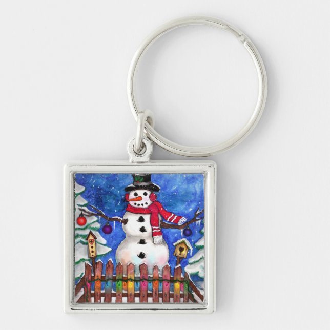 Garden Snowman Key Ring (Front)