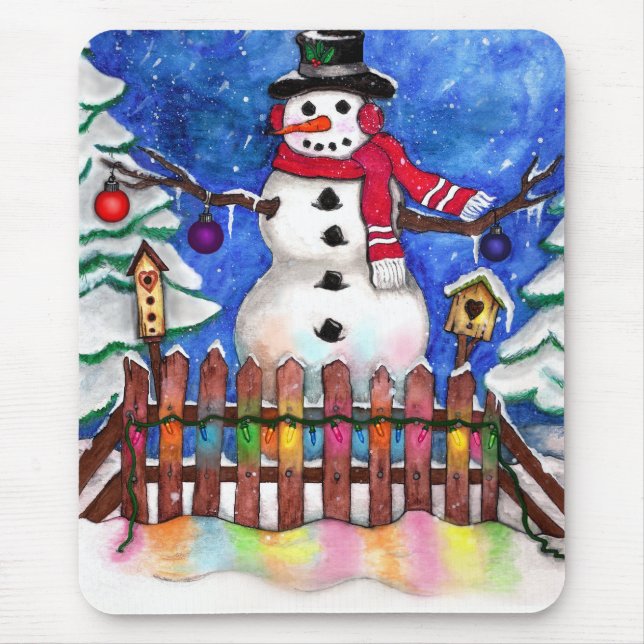 Garden Snowman Mouse Pad (Front)