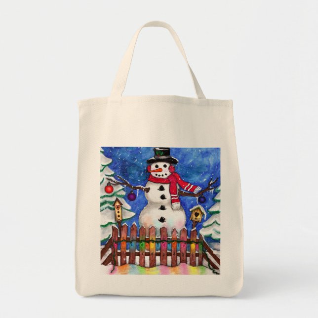 Garden Snowman Tote Bag (Front)