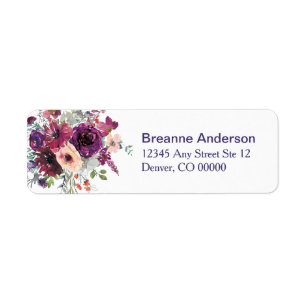 Garden Splash Modern Floral Return Address Label