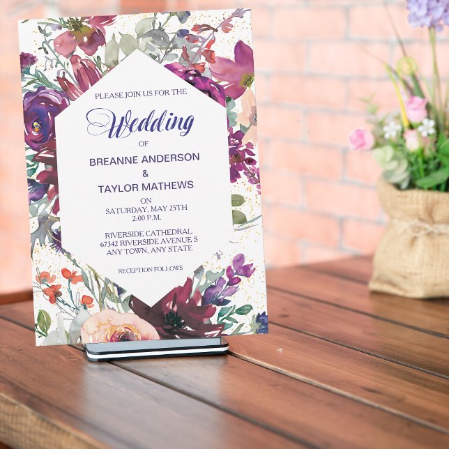Garden Splash Modern Floral Wedding Invitation (Creator Uploaded)