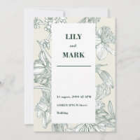 Garden spring flowers. Engraved background.