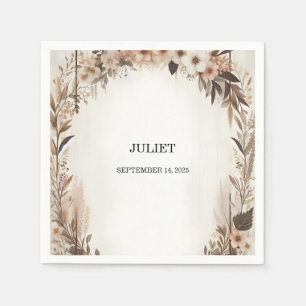 Garden Spring Wood Boho Rustic Bridal Shower Napkin