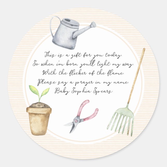 Garden Sprout Pray Candle Classic Round Sticker (Front)