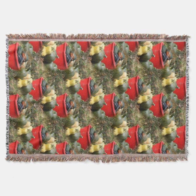 Garden Squash Harvest Nature Art Pattern Throw Blanket (Front)