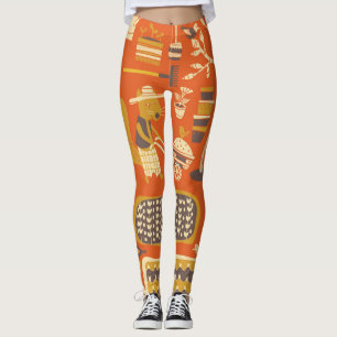 Garden Squirrels: Whimsical Animal Scene Leggings