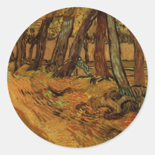Garden St Paul Hospital Figure by Vincent van Gogh Classic Round Sticker