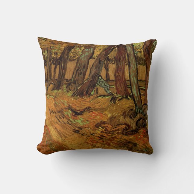 Garden St Paul Hospital Figure by Vincent van Gogh Cushion (Front)