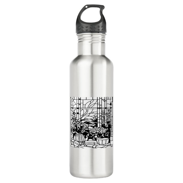 Garden Stained Glass  710 Ml Water Bottle (Front)