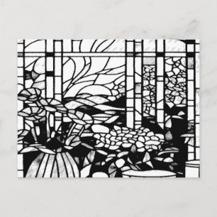 Garden Stained Glass  Holiday Postcard